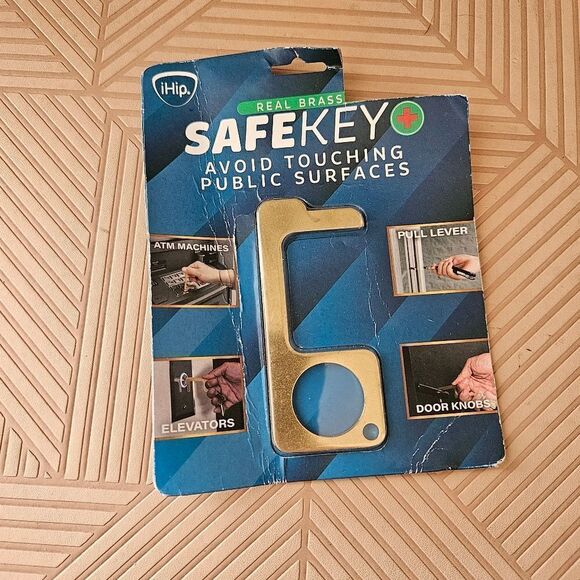 iHip Safe Key Real Brass Avoid Touching Public Surfaces Golden Color - Picture 1 of 5